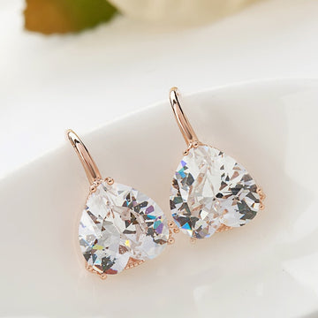 2021 Austria Crystal Silver Plated Earrings Blue Heart of Ocean Shaped Earring for Birthday Gift for Women pendientes mujer moda daiiibabyyy